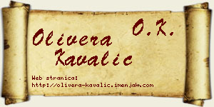 Olivera Kavalić vizit kartica